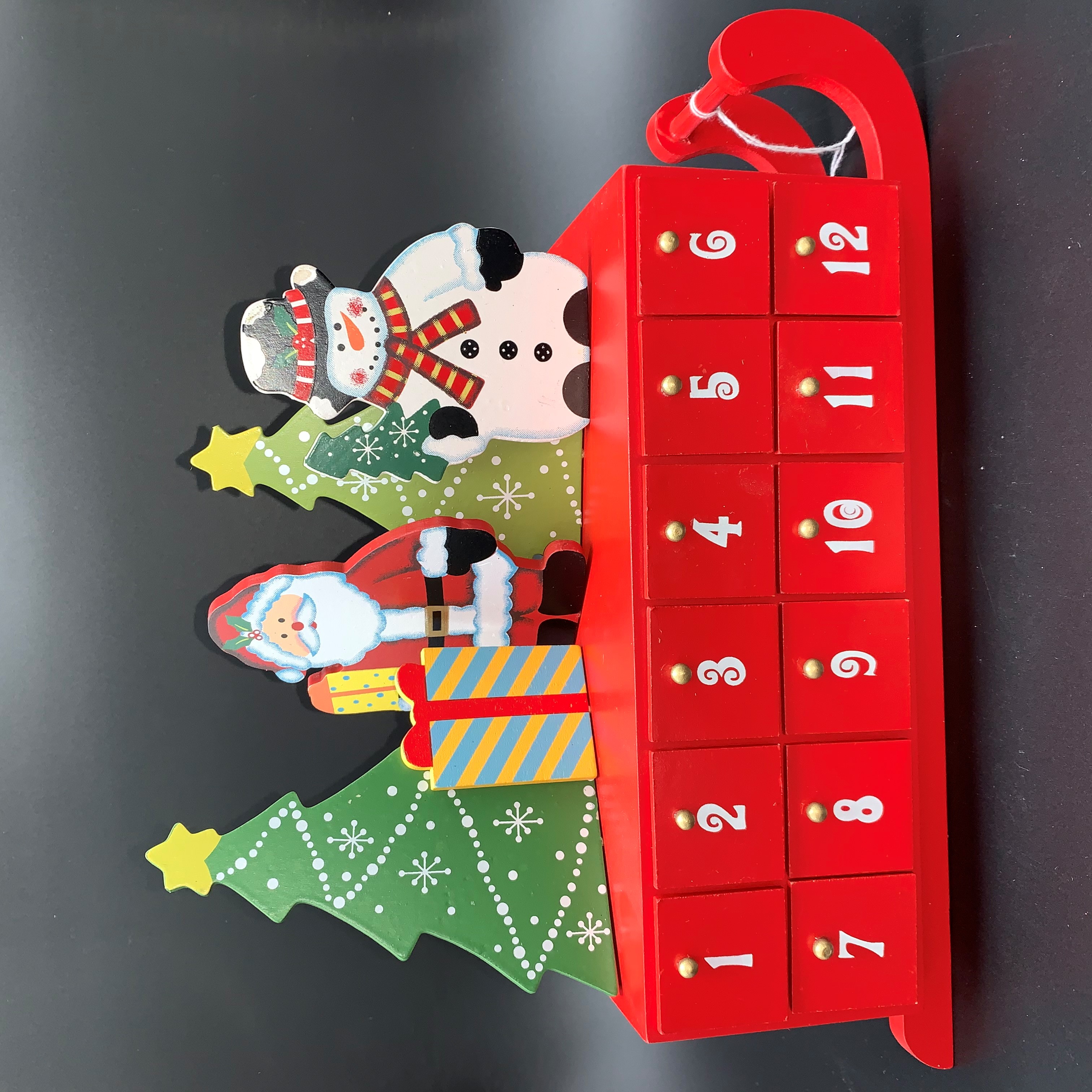 ADVENT CALENDAR WOODEN SLEIGH